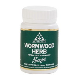 Bio-Health Wormwood Herb 250mg Pure Herbal Food Supplement for General Health, Detoxifying, Supports Digestive Health and Appetite, Suitable for Vegetarians and Vegans, Additive Free 60 Capsules