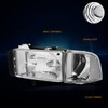 PM PERFORMOTOR 4Pcs Headlights Assembly+Corner Lamps Compatible with 94-02 Dodge