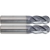 CME 2 pcs Micrograin Carbide End Mills, Ball Nose, TiAlN
