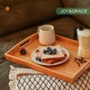 Joy&Grace Bamboo Serving Tray Bed Tray with Handles, Breakfast Coffee