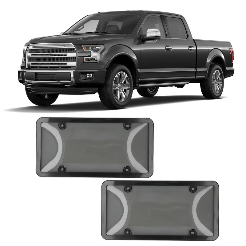 License Plate Frame Cover Set Standard Fit Smoky UV Resistant