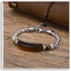 Xusamss Tiger Eye Stone Bar Link Bracelet for Men(Brown)