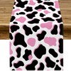 Pudodo Pink Cow Table Runner Cowgirl Themed Birthday Party Western