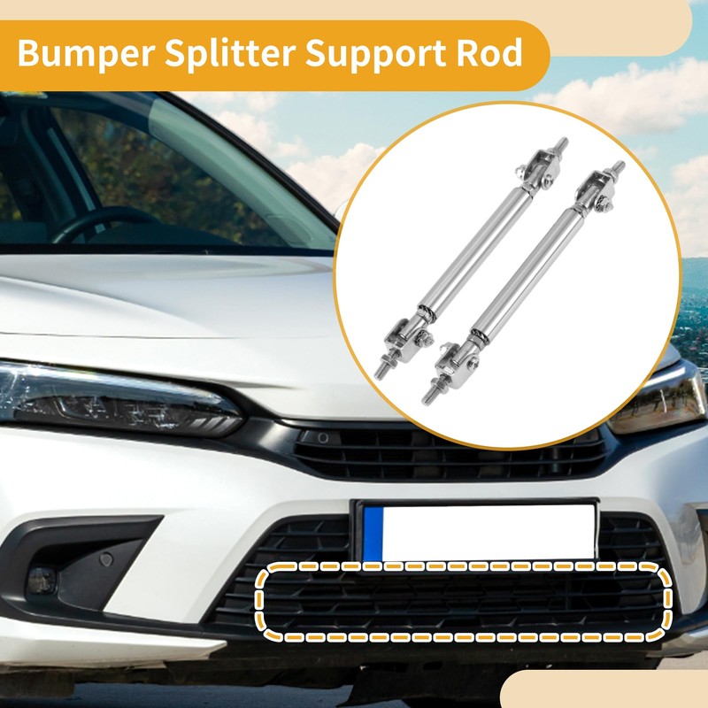 Partuto 2pcs 7.5cm/2.95in Car Splitter Support Rods Adjustable Front Rear