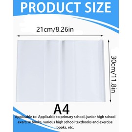 Book Cover A4 Pack of 10 Transparent, 21 x 30 cm Book Cover Adjustable Book Protector, Thickened Reusable and Adjustable Plastic Book Covers for School Home Office