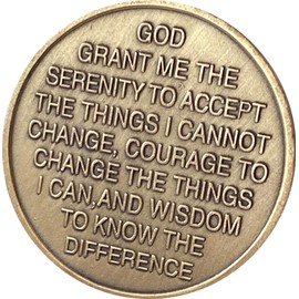 5 Year Women in Recovery Medallion Color Rosie The Riveter Serenity Prayer Sobriety Chip