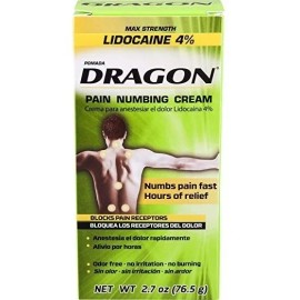 El Alivio Del Dolor Dragon Lidocaína Crema, Blanco, 2,7 Onza