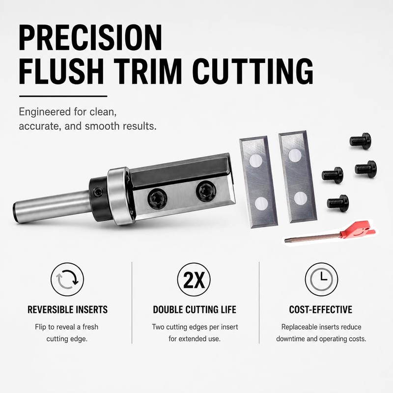 SICWOOD Flush Trim Router Bit 1/4 Inch Shank, 5/8 Inch