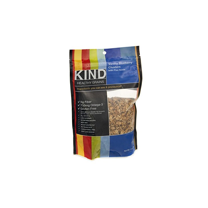 Kind Bar Healthy Grains Clusters: Vanilla Blueberry with Flax Seeds;