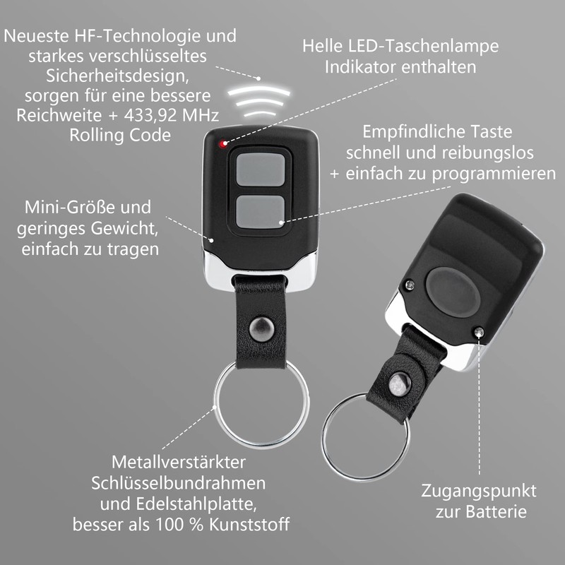 Garage Door Opener Remote Control Compatible with CRAWFORD/NORMSTAHL RCU 433