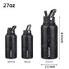 BJPKPK Botellas de Agua Aisladas con Popote y 3 Tapas,