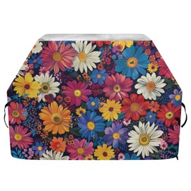 GOODOLD Colorful Blooming Flowers Grill Cover for Outdoor Grill 65 Inch BBQ Grill Cover Heavy Duty Gas Grill Cover Waterproof Barbecue Cover for Weber, Char-Broil, Nexgrill and More