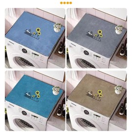 Washer and Dryer Covers Washing Machine Top Cover Dust-Proof Washer And Dryer Top Covers Anti-Slip Fridge Dust Cover 24In x 20In /60cm x 50cm - Grey