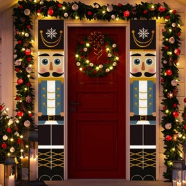 GloBrite Nutcracker Christmas Decorations | Nutcracker Soldier Model Hanging Banners | Christmas Door Decorations Outdoor Christmas Decorations for Holiday Party Wall Decor & Christmas Gifts