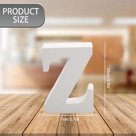 GLADFRESIT 1 Pcs Decorative Wood Letter for Crafts, Standing Alphabet for Children Baby Name Wedding Birthday Party Home Wall Decoration 4"