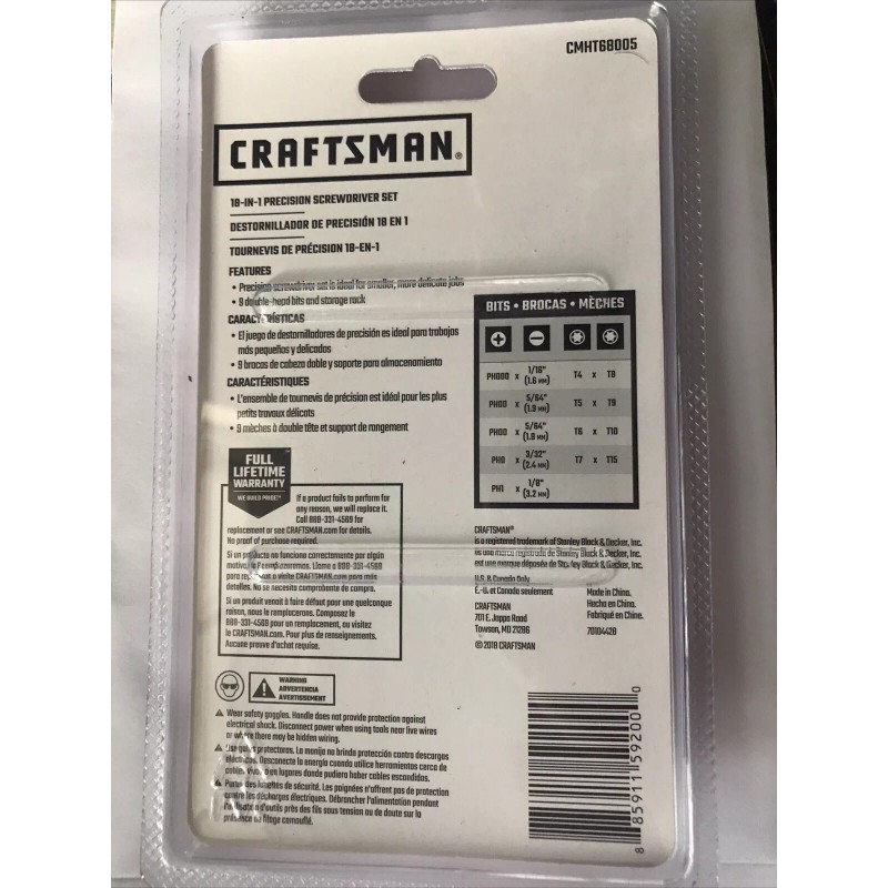 craftsman 18-in-1 precision screwdriver set