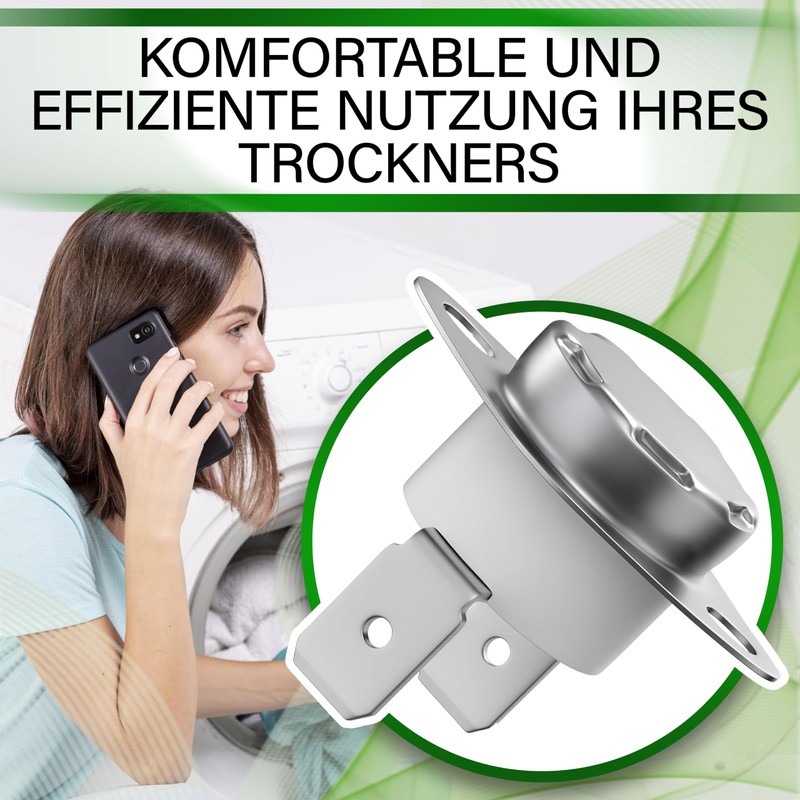 Bi-Metal Thermostat Dryer Universal Temperature Limiter 160°C Connections 2 x