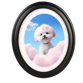 kfeity Oval picture frame Wooden Display Frame Classic Wooden Wall Hanging Picture Frames for Home Office Wall Decor(Black,10 inch)