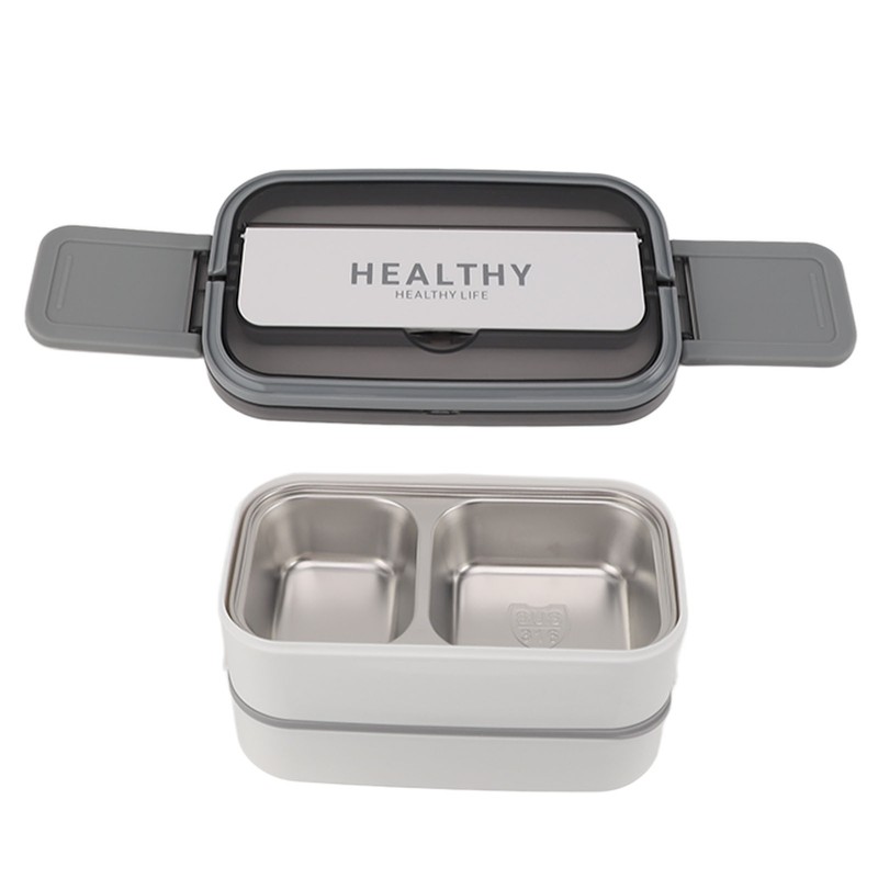 Double Layer Bento Box 316 Stainless Steel Compartment Portable Lunch