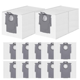 12 Pack Dust Bag for Roborock Qrevo QV 35A/S5V/Saros 10R/Qrevo Edge/S5A/Qrevo CurvX/S/Pro/Master/Plus/Curv/S5X/S8 MaxV/QX Revo Ultra Vacuum Cleaner, 3 L Large Capacity Disposable Bags Replacement