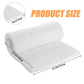 MIVIDE 3 Pack 23.6" x12.2" x1" (Thick) Ceramic Fiber Insulation, 2400F Fireproof Insulation Blanket, Baffle Fire Blanket for Stoves