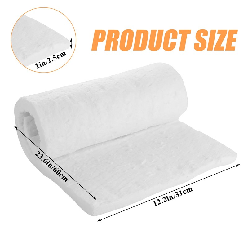 MIVIDE 3 Pack 23.6" x12.2" x1" (Thick) Ceramic Fiber Insulation,