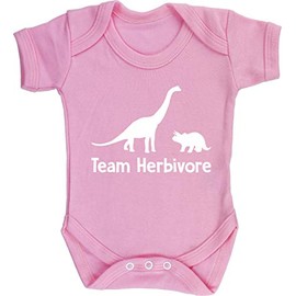 Hippowarehouse Team herbivore baby vest bodysuit (short sleeve) boys girls