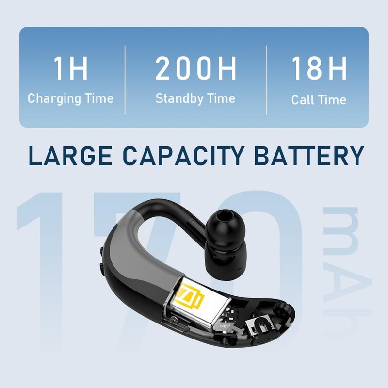 Sungive Bluetooth Headset,V5.3 Wireless Earpiece with Noise Canceling Mic for