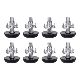 Lenshade 304 Stainless Steel Adjustable Furniture Leg Leveler Tee Nut Kit 5/16-18 Inch with 8 Prong of 304 Stainless Steel T-Nuts,Set of 8(Black)