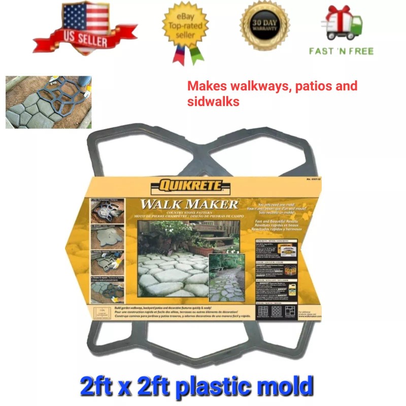 QUIKRETE Walkways Maker Country Stone Pattern Concrete Cement Mold 2X2