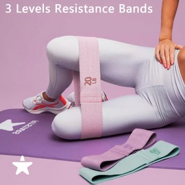 Exercise Resistance Bands for Women Men, 3 Levels Home Gym Workout Elastic Loop Bands, Yoga Starter Set of Stretch Bands for Booty Legs Pilates Flexbands (3 Levels: 20+40+60lbs)