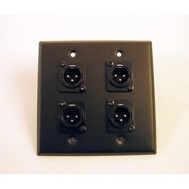 usbargainsound Genuine ProCraft SS 2 Gang Black Plate Four Male XLR's Mic Outputs