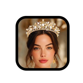 EVILD Gold Rhinestone Tiaras and Crowns Fairy Bridal Wedding Headband for Women
