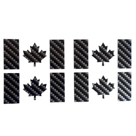 CUSHYSTORE 2.5"x1.25" Canada Canadian Flag Maple Leaf National Country Sticker Decal for Laptop Phone Scrapbook, Set of 4 (Gloss Carbon Fiber Pattern, 2.5"x1.25")