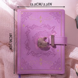 MGGAO Diary with Lock for Writing, PU Hardcover Leather Locked Journal, B6 Personal Organizer for Men Women, 288 Pages 100gsm Ruled Paper