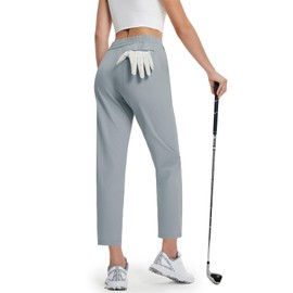 M MAELREG Womens Golf Pants with Pockets Lightweight Travel Hiking Petite Ankle Stretch Active Pants for Women