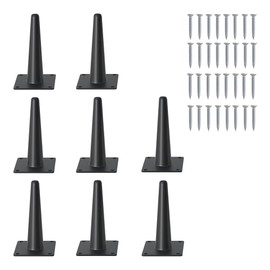 FIVEPEARS 8 PCS 5 Inch Heavy Duty Matte Black Metal Angled Taper Tapered Legs Set for Furniture, Mid Century Modern Style Feets for Coffee Table Couch Sofa Cabinet Chair Dresser Bed Desk Credenza