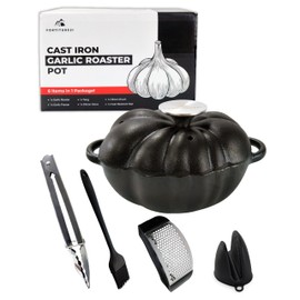 Cast Iron Garlic Roaster, Smoker Roaster, Garlic Roaster Oven, Garlic Baker, Garlic Roasting Pot, Potato Baker, Garlic Cooker, Stove Steamer, Indoor Brisket Smoker