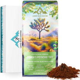 Long Run Coffee – Hydrating Coffee with Electrolytes – All Natrual Energy + Hydration + Recovery for Athletes – Stomach Friendly Electrolyte Coffee for Runners (1 lb, Pistachio Cream)