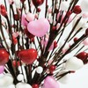 ANROUIN 4 Pcs Artificial Red Berry Flower Heart Shaped Red