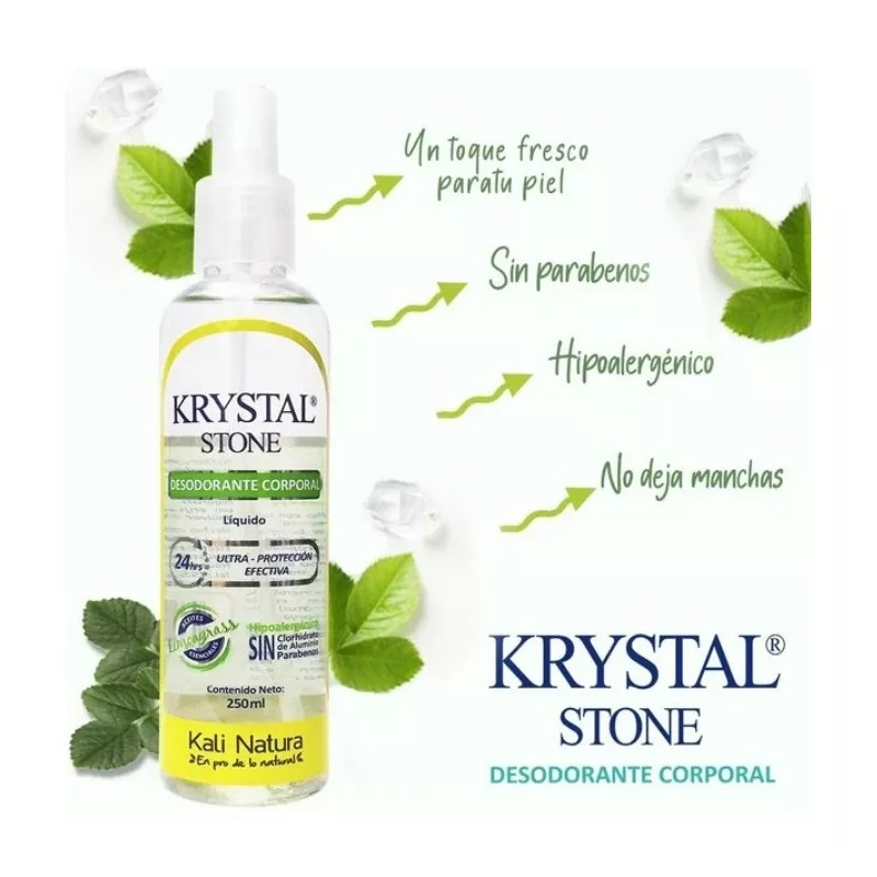 Krystal Stone Desodorante Líquido Krystal Stone Lemongrass 250ml