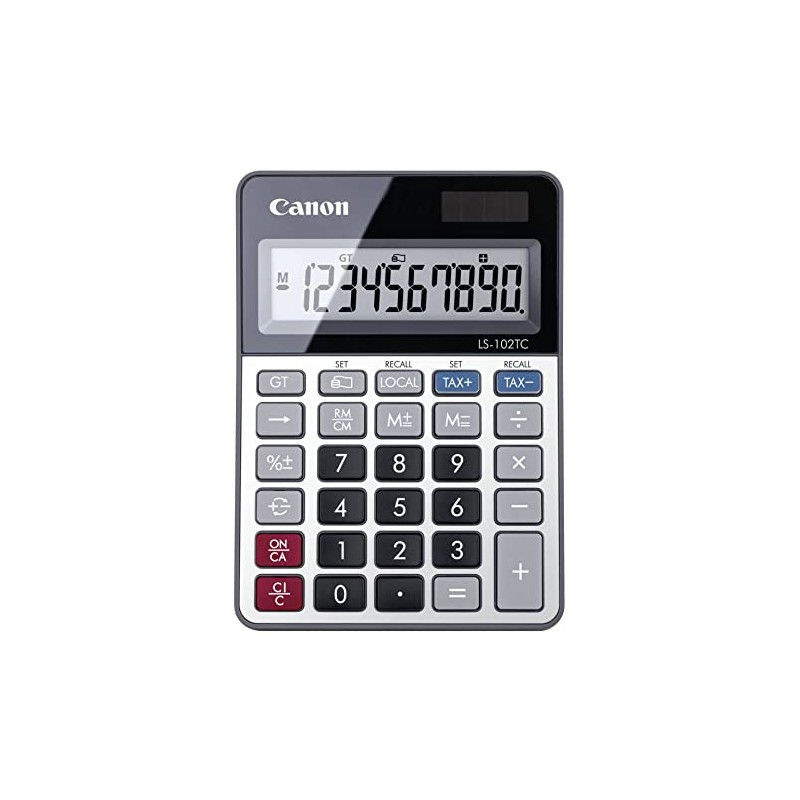 Canon LS102TC 10 Digit Display Calculator, Black/Silver