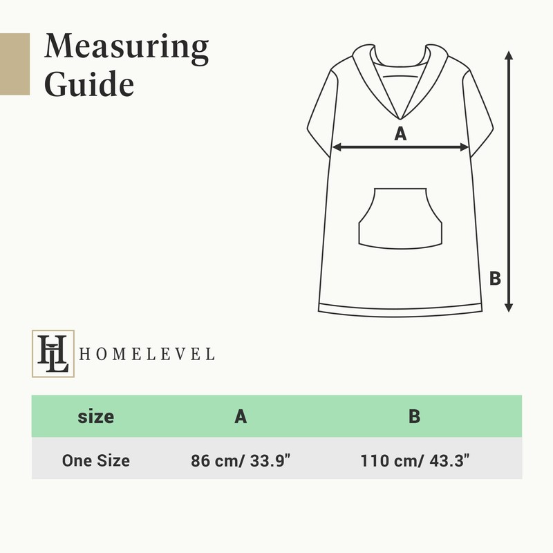 HOMELEVEL Unisex Bath Poncho - Surf Poncho Made of Cotton/Polyester