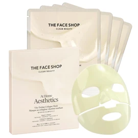The Face Shop At Home Aesthetic - Mascarilla Facial Coreana de Hidrogel | Set de 4 Piezas Antiedad y Luminosidad | Con Colágeno y Vita Complex 10 Toning | Reafirma, Hidrata y Atenúa Manchas K-Beauty