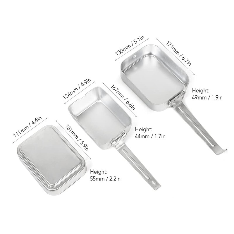 Outdoor Mess Tin Kit Aluminum Camping Cookware Set Lunch Box