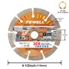 FEWELL 4 1/2 Inch Diamond Concrete Saw Blade,Segmented Concrete Blade