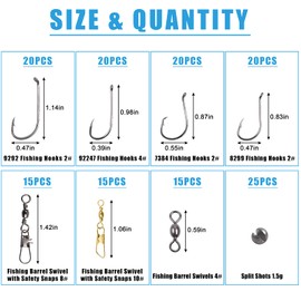 Fishing Hook Snap Swivels Sinker Assortment Fishing Tool Baitholder Hooks Circle Hooks Octopus Hook Terminal Tackle Lure Bait Kit Fishing Accessories 50pcs/150pcs