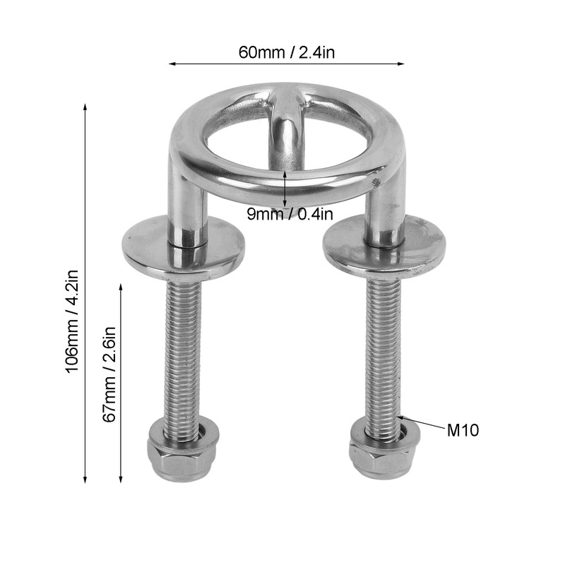 Boat Eye Hook Stainless Steel Material M10 Thread Oxidation Resistance