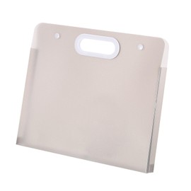 PATIKIL 13 x 11 Inch Plastic Art Portfolio, Large Art Storage Bag with Handles, Waterproof Folder Container for Artwork Drawing Sketch Poster Photography Diamond Painted, Clear Gray