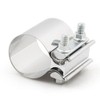 AotoKoop Exhaust Clamps, Butt Joint Band Clamp Sleeve Connector Stainless